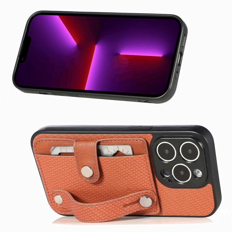 For iPhone 13 Pro Max Wristband Kickstand Card Wallet Back Cover Phone Case with Tool Knife