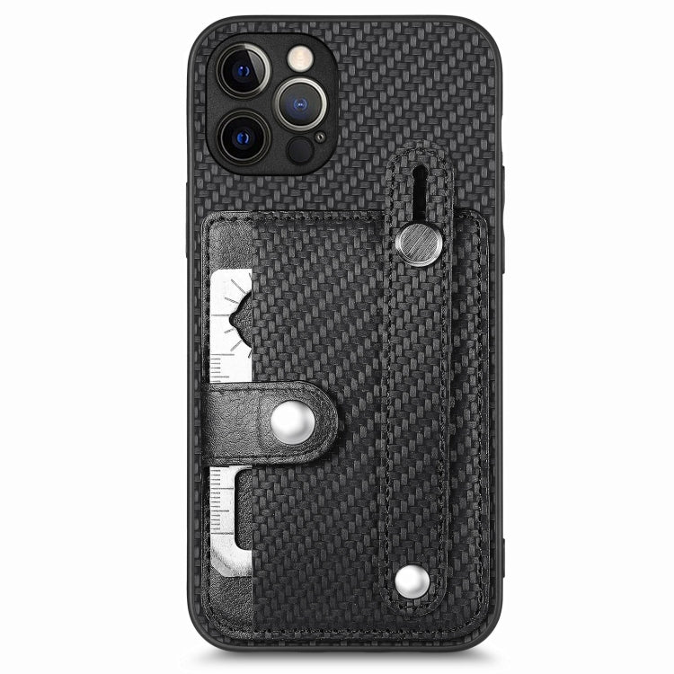 For iPhone 12 Pro Wristband Kickstand Card Wallet Back Cover Phone Case with Tool Knife