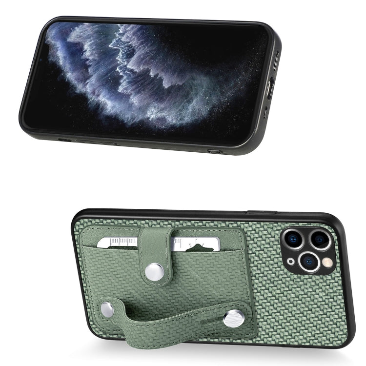 For iPhone 11 Pro Wristband Kickstand Card Wallet Back Cover Phone Case with Tool Knife