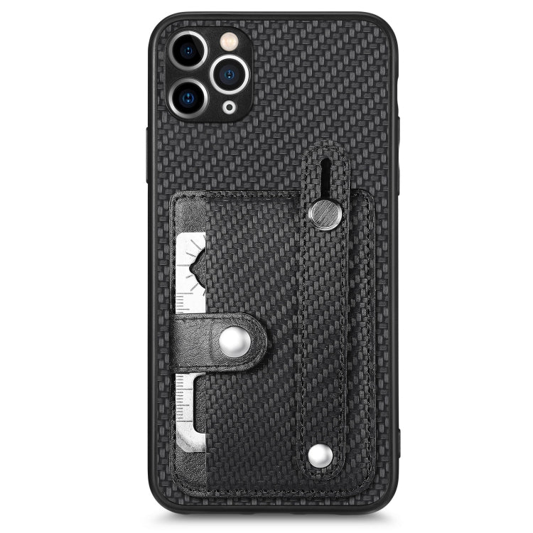 For iPhone 11 Pro Max Wristband Kickstand Card Wallet Back Cover Phone Case with Tool Knife
