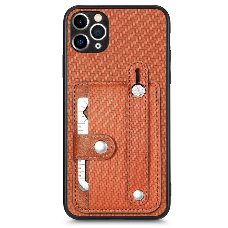 For iPhone 11 Pro Max Wristband Kickstand Card Wallet Back Cover Phone Case with Tool Knife