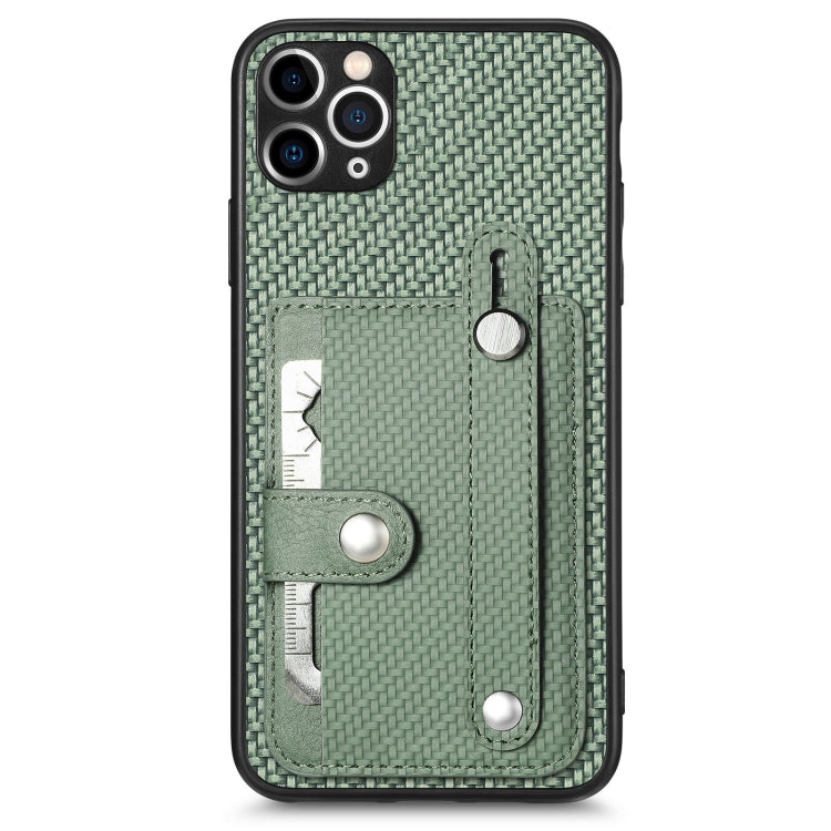 For iPhone 11 Pro Max Wristband Kickstand Card Wallet Back Cover Phone Case with Tool Knife