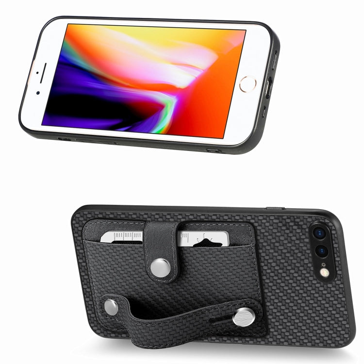For iPhone SE 2022 / 2020 / 7 / 8 Wristband Kickstand Card Wallet Back Cover Phone Case with Tool Knife