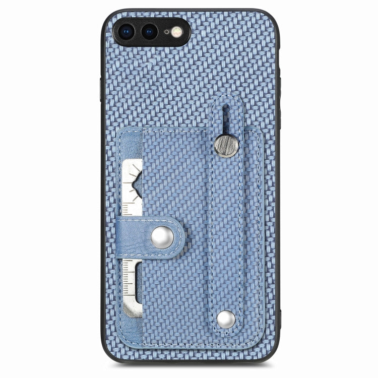 For iPhone SE 2022 / 2020 / 7 / 8 Wristband Kickstand Card Wallet Back Cover Phone Case with Tool Knife