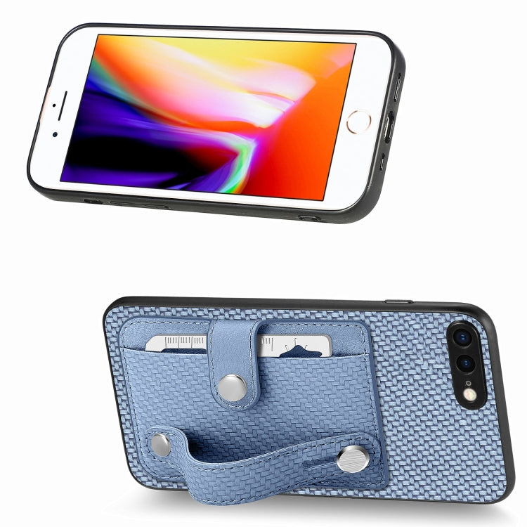 For iPhone SE 2022 / 2020 / 7 / 8 Wristband Kickstand Card Wallet Back Cover Phone Case with Tool Knife