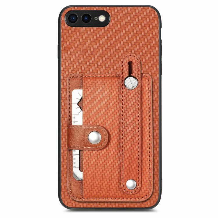 For iPhone SE 2022 / 2020 / 7 / 8 Wristband Kickstand Card Wallet Back Cover Phone Case with Tool Knife