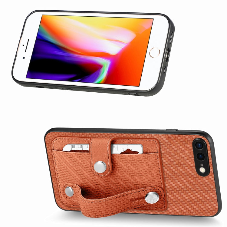 For iPhone SE 2022 / 2020 / 7 / 8 Wristband Kickstand Card Wallet Back Cover Phone Case with Tool Knife