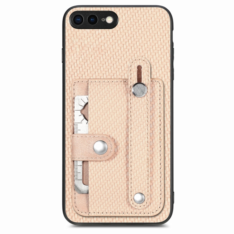 For iPhone SE 2022 / 2020 / 7 / 8 Wristband Kickstand Card Wallet Back Cover Phone Case with Tool Knife