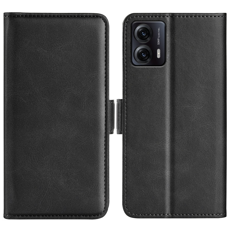 For Motorola Moto G53 Dual-side Magnetic Buckle Horizontal Flip Leather Phone Case