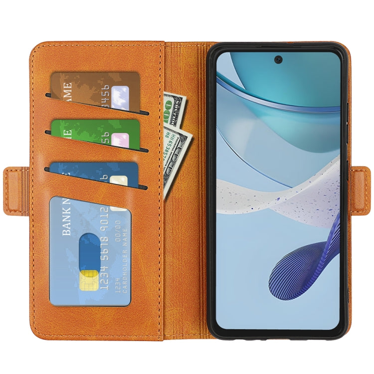 For Motorola Moto G53 Dual-side Magnetic Buckle Horizontal Flip Leather Phone Case