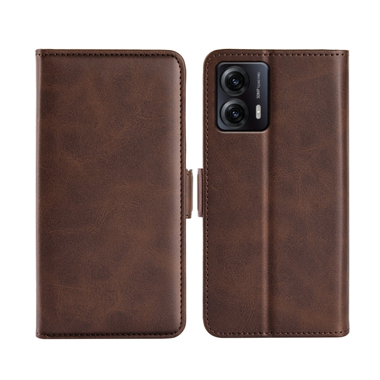 For Motorola Moto G53 Dual-side Magnetic Buckle Horizontal Flip Leather Phone Case