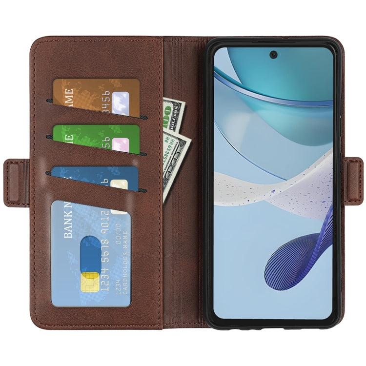 For Motorola Moto G53 Dual-side Magnetic Buckle Horizontal Flip Leather Phone Case