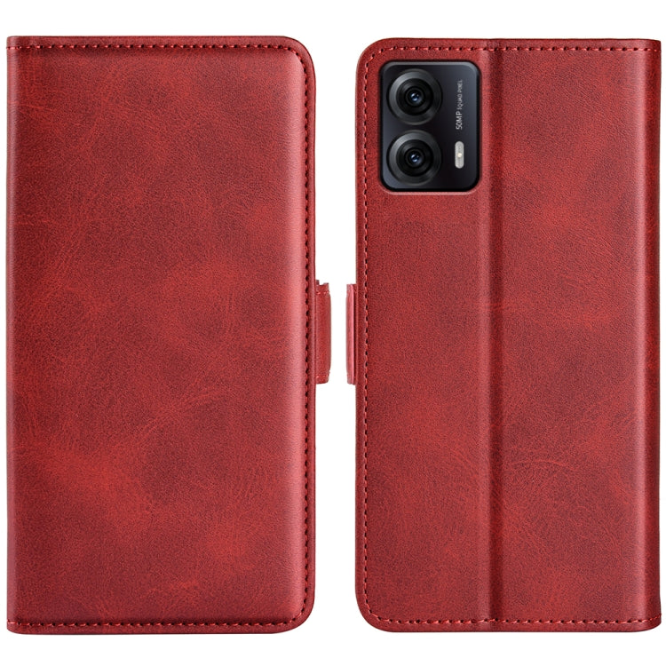 For Motorola Moto G53 Dual-side Magnetic Buckle Horizontal Flip Leather Phone Case
