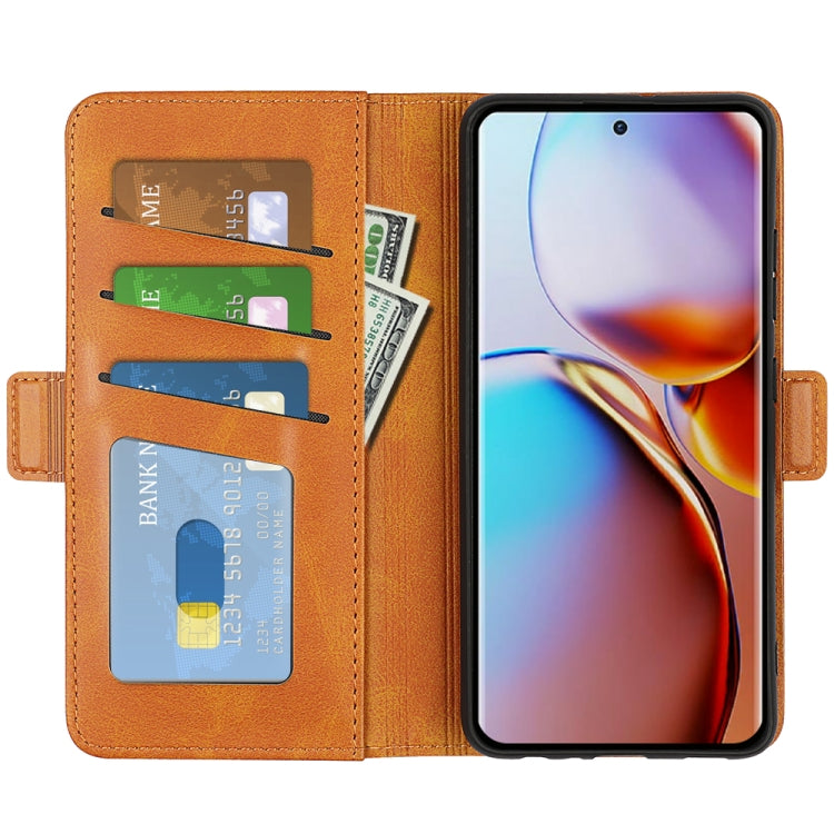 For Motorola Moto X40 Dual-side Magnetic Buckle Horizontal Flip Leather Phone Case