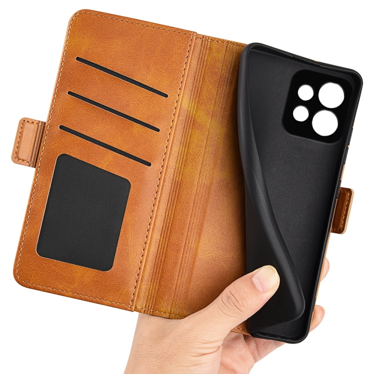 For Motorola Moto X40 Dual-side Magnetic Buckle Horizontal Flip Leather Phone Case