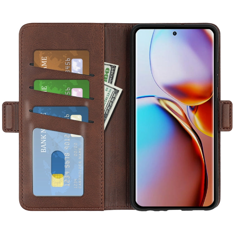 For Motorola Moto X40 Dual-side Magnetic Buckle Horizontal Flip Leather Phone Case