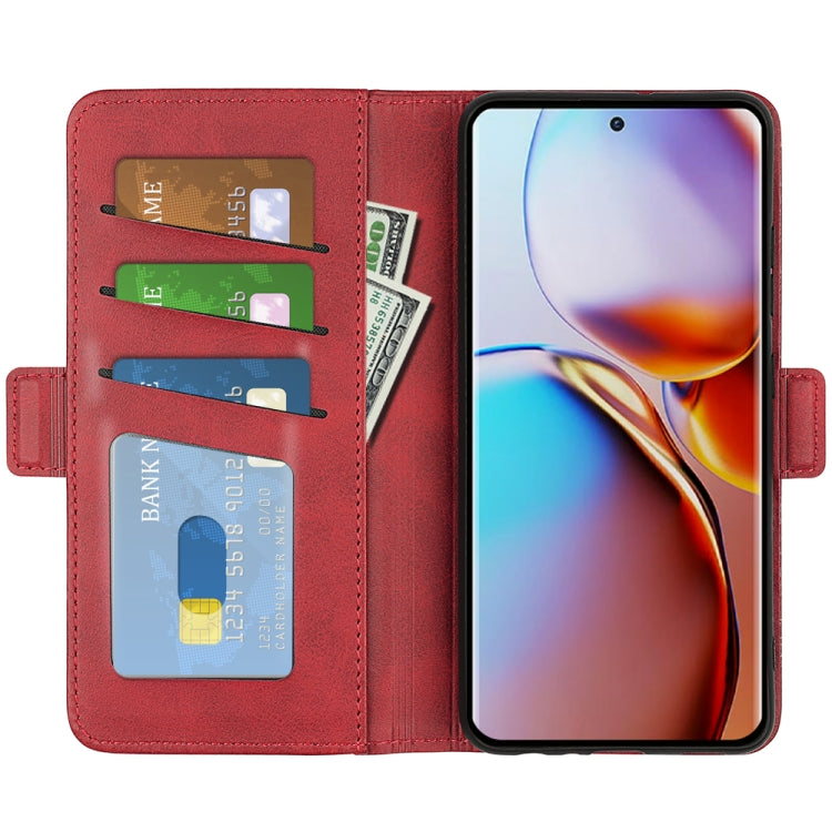 For Motorola Moto X40 Dual-side Magnetic Buckle Horizontal Flip Leather Phone Case