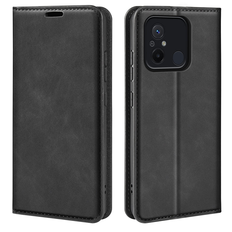 For Xiaomi Redmi 12C Retro-skin Magnetic Suction Leather Phone Case