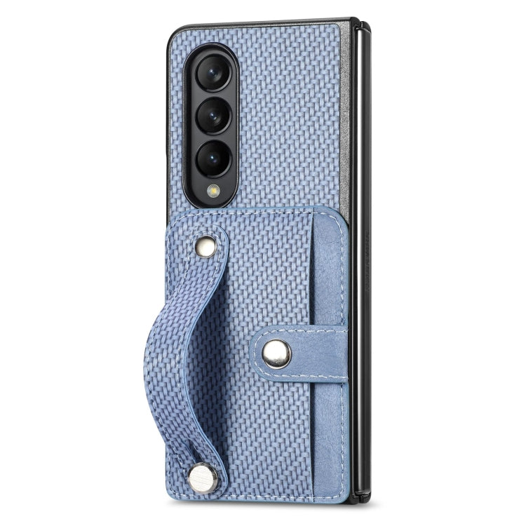 For Samsung Galaxy Z Fold3 Wristband Kickstand Card Wallet Back Cover Phone Case