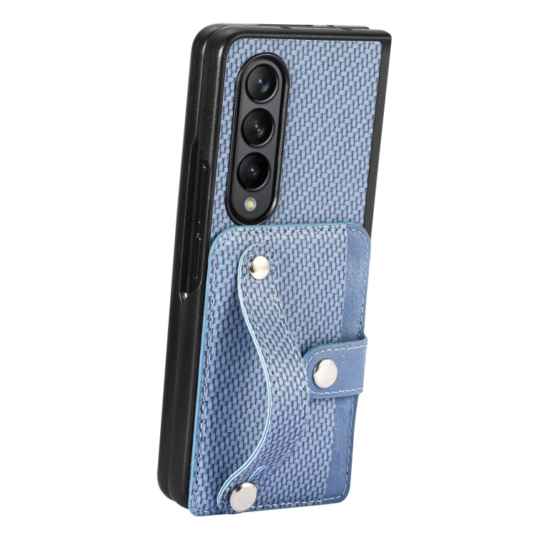 For Samsung Galaxy Z Fold3 Wristband Kickstand Card Wallet Back Cover Phone Case