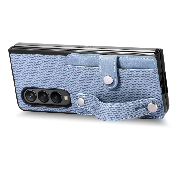 For Samsung Galaxy Z Fold3 Wristband Kickstand Card Wallet Back Cover Phone Case