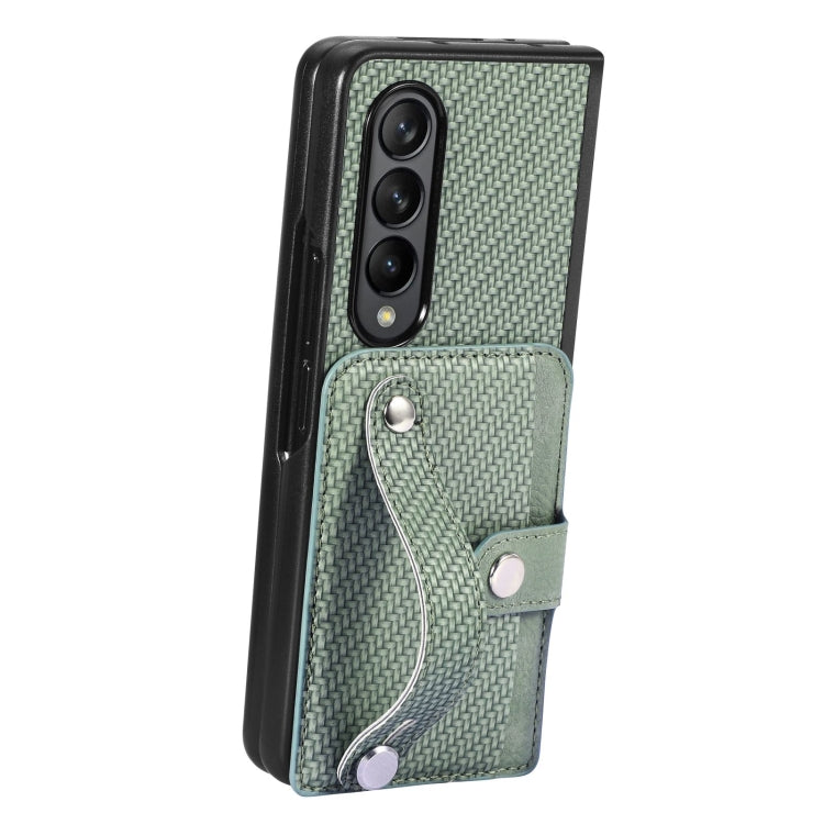 For Samsung Galaxy Z Fold3 Wristband Kickstand Card Wallet Back Cover Phone Case