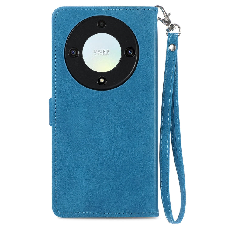 For Honor X40 Embossed Flower Zipper Leather Phone Case