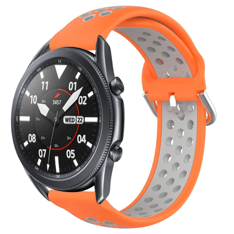 For Samsung Galaxy Watch3 45mm 22mm Perforated Breathable Sports Silicone Watch Band