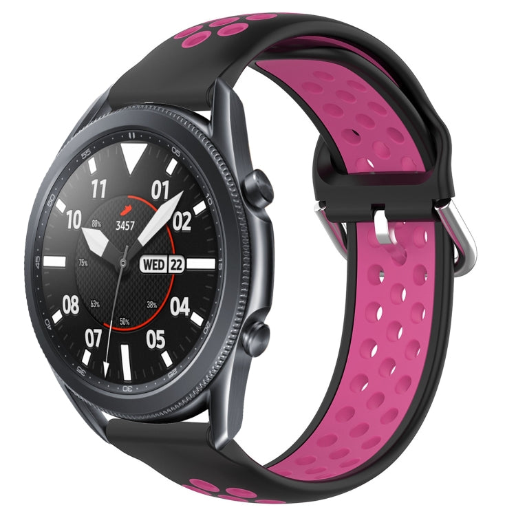 For Samsung Galaxy Watch3 45mm 22mm Perforated Breathable Sports Silicone Watch Band