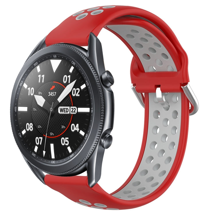 For Samsung Galaxy Watch3 45mm 22mm Perforated Breathable Sports Silicone Watch Band