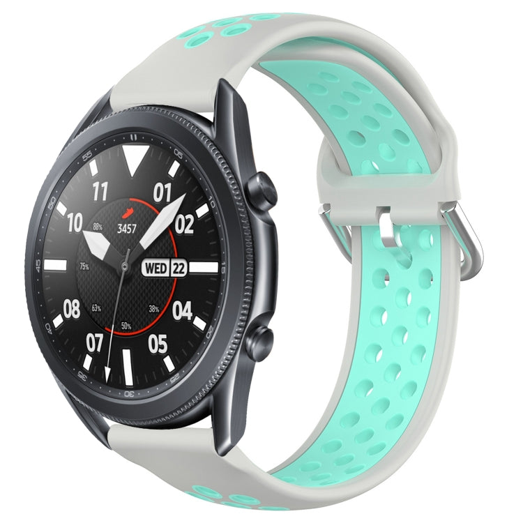 For Samsung Galaxy Watch3 45mm 22mm Perforated Breathable Sports Silicone Watch Band