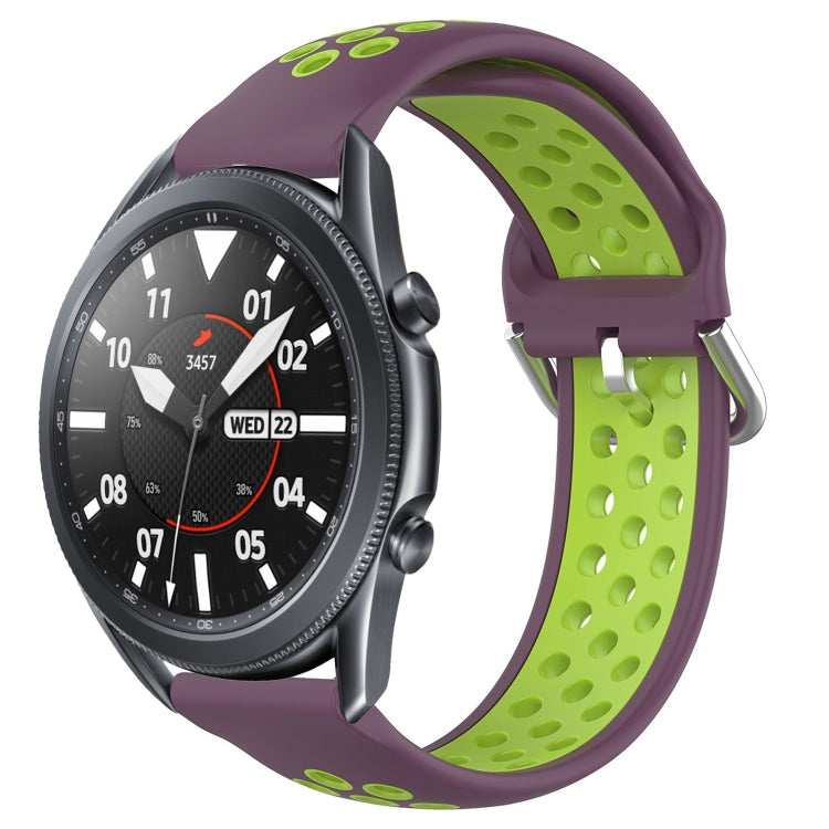 For Samsung Galaxy Watch3 45mm 22mm Perforated Breathable Sports Silicone Watch Band