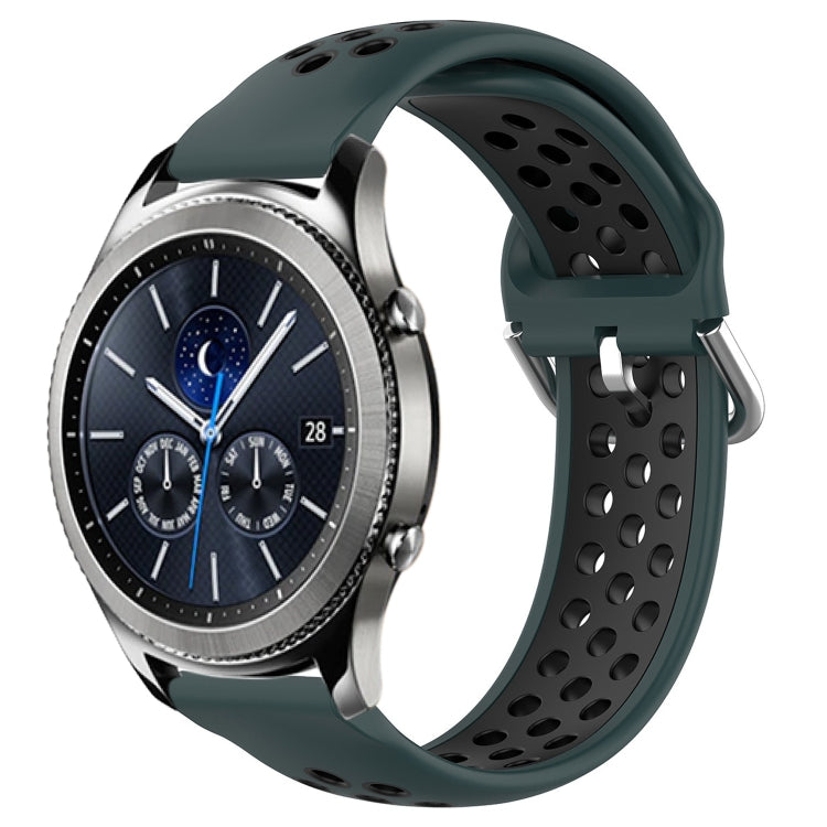 For Samsung Gear S3 Classic 22mm Perforated Breathable Sports Silicone Watch Band