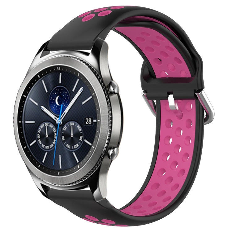 For Samsung Gear S3 Classic 22mm Perforated Breathable Sports Silicone Watch Band