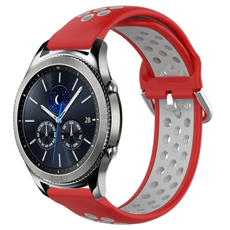 For Samsung Gear S3 Classic 22mm Perforated Breathable Sports Silicone Watch Band