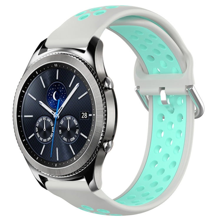 For Samsung Gear S3 Classic 22mm Perforated Breathable Sports Silicone Watch Band