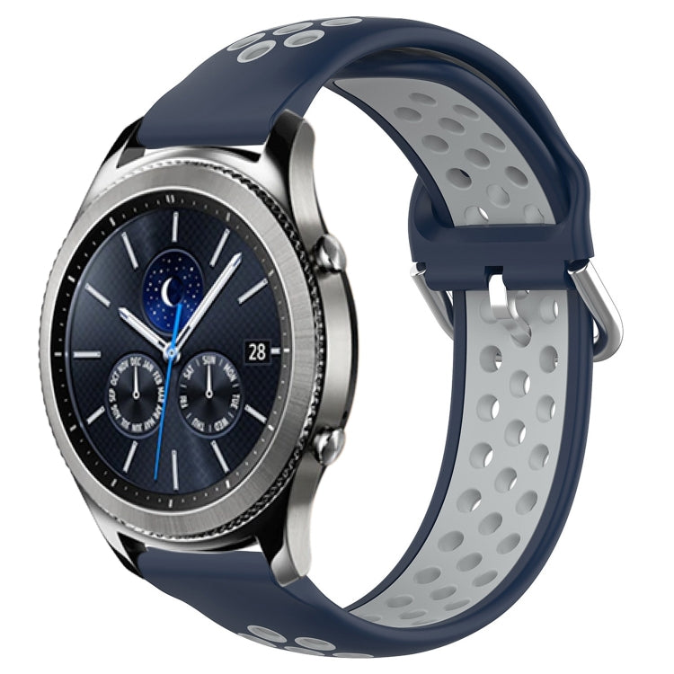 For Samsung Gear S3 Classic 22mm Perforated Breathable Sports Silicone Watch Band