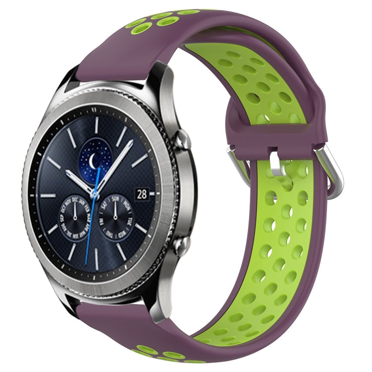 For Samsung Gear S3 Classic 22mm Perforated Breathable Sports Silicone Watch Band