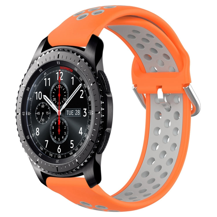 For Samsung Gear S3 Frontier 22mm Perforated Breathable Sports Silicone Watch Band