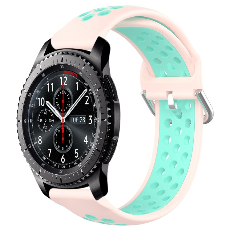 For Samsung Gear S3 Frontier 22mm Perforated Breathable Sports Silicone Watch Band
