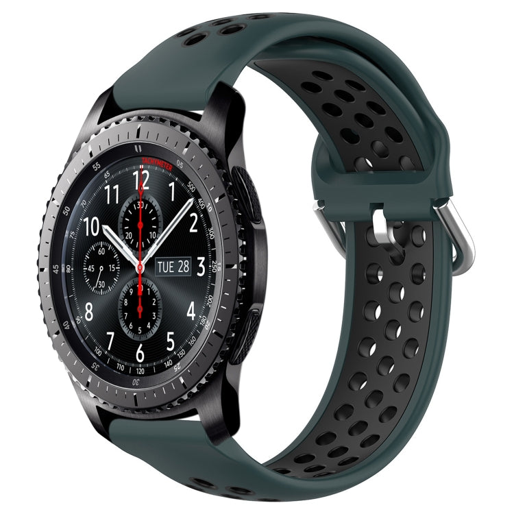 For Samsung Gear S3 Frontier 22mm Perforated Breathable Sports Silicone Watch Band
