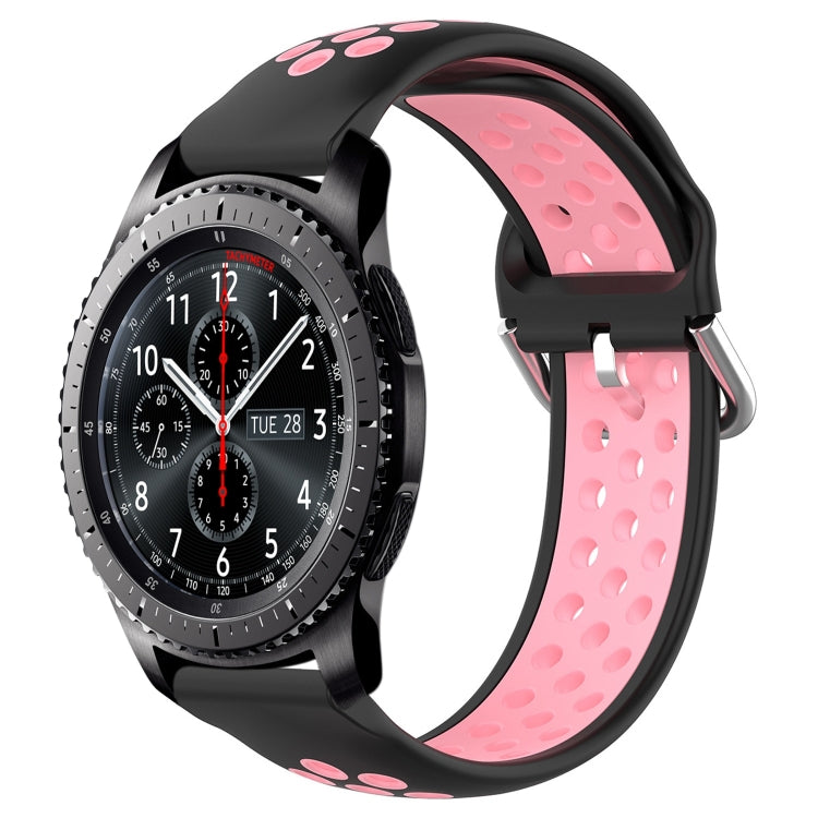 For Samsung Gear S3 Frontier 22mm Perforated Breathable Sports Silicone Watch Band