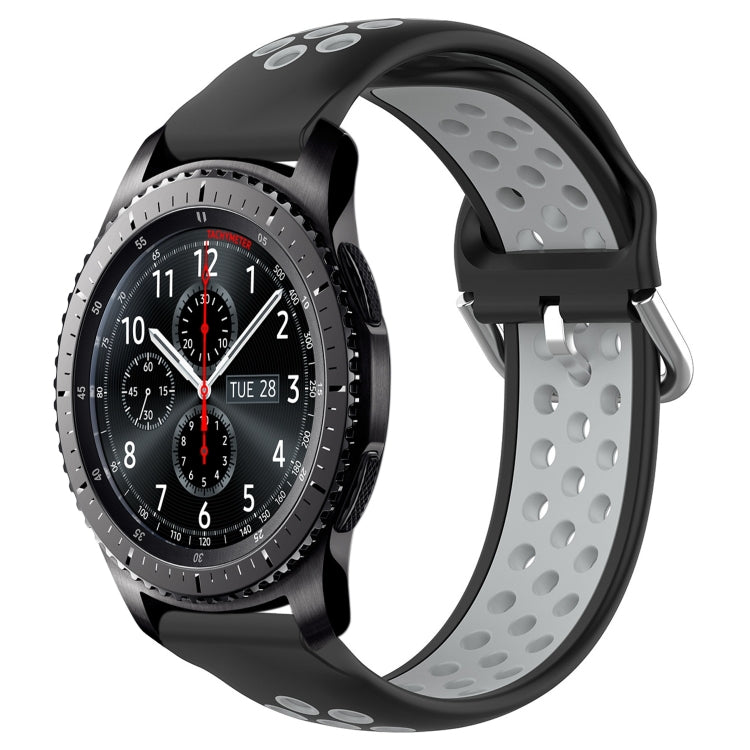 For Samsung Gear S3 Frontier 22mm Perforated Breathable Sports Silicone Watch Band