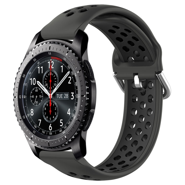 For Samsung Gear S3 Frontier 22mm Perforated Breathable Sports Silicone Watch Band