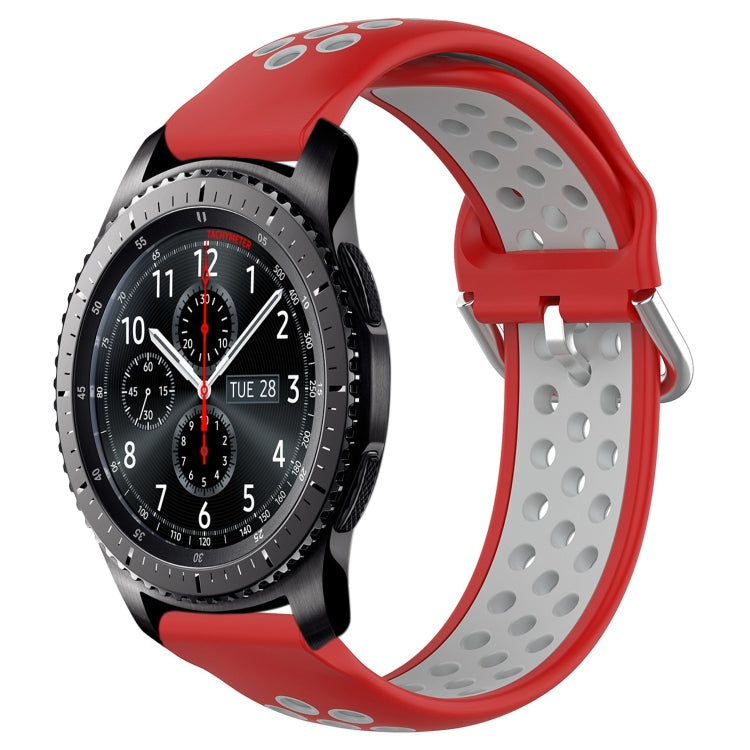For Samsung Gear S3 Frontier 22mm Perforated Breathable Sports Silicone Watch Band