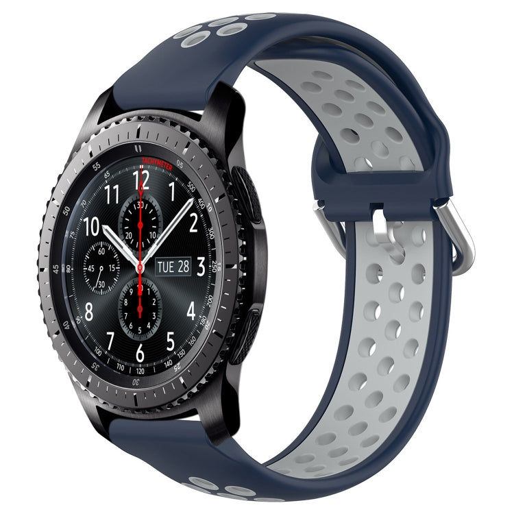 For Samsung Gear S3 Frontier 22mm Perforated Breathable Sports Silicone Watch Band