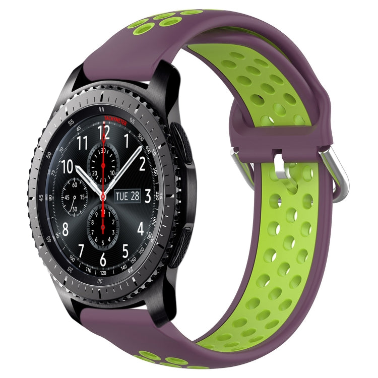 For Samsung Gear S3 Frontier 22mm Perforated Breathable Sports Silicone Watch Band