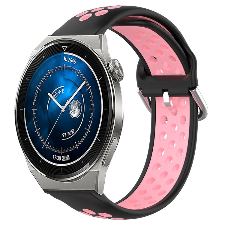 For Huawei Watch GT3 Pro 43mm 20mm Perforated Breathable Sports Silicone Watch Band