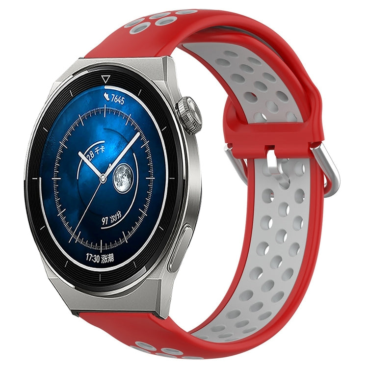For Huawei Watch GT3 Pro 43mm 20mm Perforated Breathable Sports Silicone Watch Band
