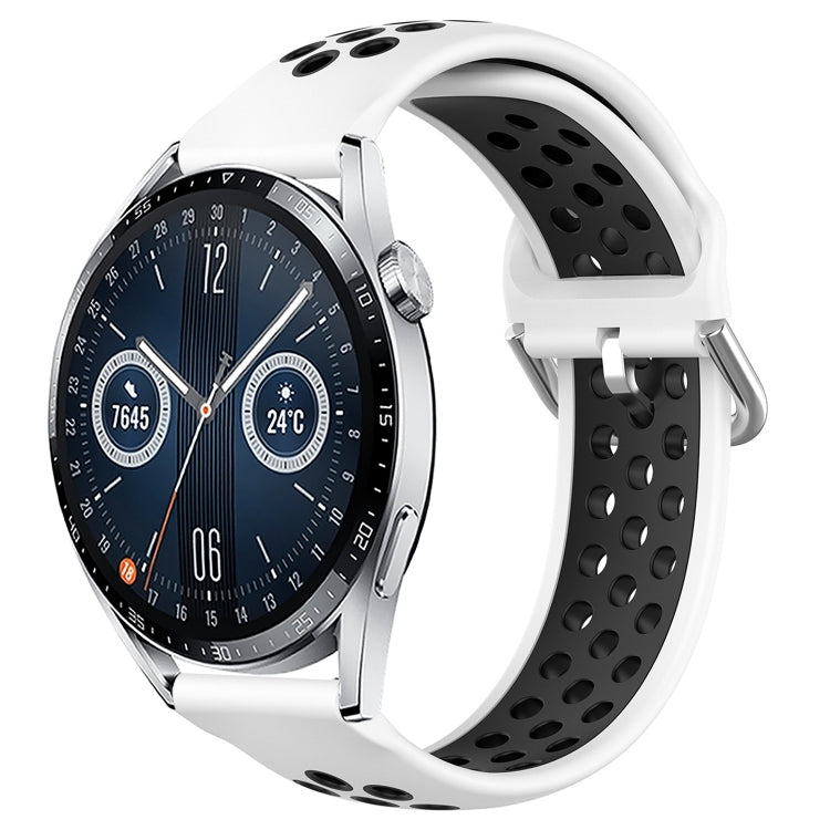 For Huawei Watch GT3 42mm 20mm Perforated Breathable Sports Silicone Watch Band